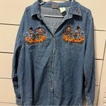 Halloween Fall Scarecrow Embroidered Button Down Size XL Photo 1