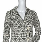 Lucky Brand Jacket Black White Aztec Southwest Casual Boho Tribal Womens XS Photo 3