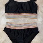 NWOT Black Retro Band Bikini Set (Size M) Size M Photo 0