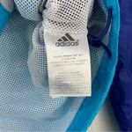 Adidas Blue Windbreaker Rain Slicker Running Jacket Size Medium Sporty Athletic Photo 6