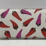 Kate Spade  White Cosmetic Bag with Red and Purple Pepper Design Photo 3
