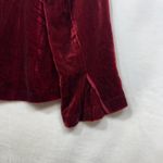 Eileen Fisher M Red Velvet Silk Top Goth Vampire Dark Sexy V-Neck Romantic Party Photo 4