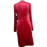 New York & Company Red Pink Short Velvet Mini Dress Size Small NEW Long Sleeve Photo 2