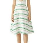 Hutch White Green Striped Marissa Full Skirt Sweetheart Neckline Dress Size 8 Photo 0