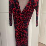 Diane Von Furstenberg  Silk Red Print Wrap New Julian Two Dress Photo 2