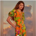 Farm Rio  Orange Fresh Macaws‎ Print Belted Romper Size small Photo 1
