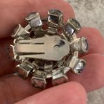 Vintage Pin Brooch Earrings Clip On Blue Rhinestone Prong Set Jewelry Set 3pc Photo 8