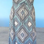 Ny Collection NWT! Elegant Blue & Black Geometric Maxi Dress Size 3X Photo 0