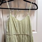 Forever 21  Light Green Textured Tiered Maxi‎ Dress Spaghetti Strap Sundress S Photo 1