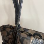 Coach  Black Signature Purse Gray Snakeskin Python Stripe Tote Photo 3
