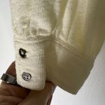 Pilcro  Boho Ruffle Henley Long Sleeve Cream Neutral Top Small Photo 5