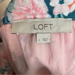 Loft Blouse Garden Lacy Tiered Square Neck Top Pink Floral Short Sleeve Large Photo 4