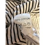 Striped Button Down Shirt Women's Small Cut Out Shoulder Long Sleeve White Photo 5