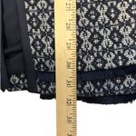 Carolina belle Jacket Blue White Collarless Open Front Fringe Trim
Pockets L Photo 5