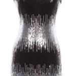 PINK COLLECTION Sequin Sparkle Mini Black Party Dress Size M Photo 0