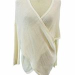 Lord & Taylor Design Lab Sweater Faux Wrap Cream Loop Knit Womens Small White Photo 6