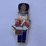 Vintage Enamel Christmas Drummer Boy Nutcracker Brooch Pin Photo 0