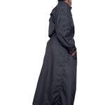 Townhouse Black Midi Trench Coat Long Sleeve Belted Full Button Women's Sz L Size L Photo 1