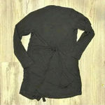 DKNY  Black Longline Cardigan Sweater Wrap Tie Duster Knit Long Sleeve Size M Photo 7