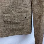 Anne Klein Linen Blend Tan & Gold Metallic Colarless Blazer Jacket 10 Photo 3