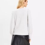 Loft  Sparkle Bow Cozy Puff Sleeve Sweatshirt Size M Gray Blouson Puff Sleeve Photo 2