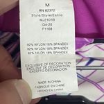 Island Soul  Women's Floral Print Ruffle Bikini Purple Small Top Medium Bottoms Photo 13