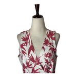 Ralph Lauren Polo  Dress Women 6 Red White Floral Linen Belted Wrap Preppy Boho Photo 3