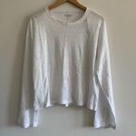 J.Crew New Relaxed Linen Long Sleeve T-Shirt in White, Size Large Photo 2