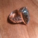 Matrix Silver Shungite 14K Rose Gold Over Copper Ring (Size 8) Photo 7