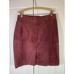Amanda Smith Vtg Brown Suede Leather Knee Length Skirt  14 Lined Moto‎ Classic Photo 2