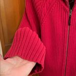 Karen Scott 🥰🥰🥰BOGOHO🥰🥰🥰 Red Ribbed Knit Zippered Cardigan -2X Photo 3