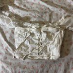 I am gia  white holly lace up milkmaid corset top Photo 0