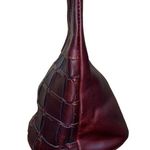 Brown Leather Mahogany Basket Weave Purse Made in Mexico Photo 5