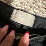 Everlane  Denim Shorts in Washed Black High Rise Long Inseam Raw Hem- Size 28 Photo 11