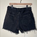 Free People Black Distressed Jean Shorts Photo 3