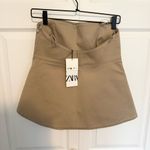 ZARA NWT  Tan Khaki Women's tube top tank SMALL Photo 5