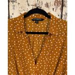 Sharagano  Mustard Yellow Polka Dots long sleeve Blouse, size Medium Photo 2