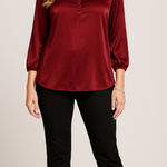 PaperMoon Red Silky Top - Size 3X Photo 0