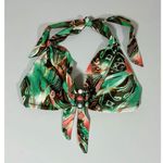 BECCA by Rebecca virtue Green Brown Beaded Patterned Bikini Top Size L 🤎✨ Photo 1