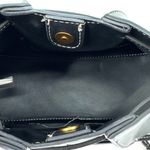 ZARA Faux Leather Pleated Crossbody Bag Black with Canvas Strap Black Photo 8