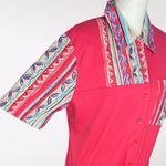 Vintage Koret Petite 90s Pink Tie Front Shirt Short Sleeve Small Photo 6