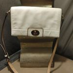 Kate Spade White Leather Crossbody Bag With Striped Lining & Turn Lock Closure Photo 5