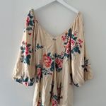 Free People  Francesca Ivory Floral Long Sleeve Mini Dress M Photo 4