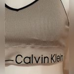Calvin Klein  Tan Black Sports Seamless Racerback.Straps.Bra. Removable Pads Sz M Photo 2