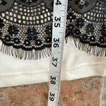 Melrose and Market Melrose Off White Black Eyelash Lace Bodycon Sheath Knee Length Dress Size 8 Photo 9