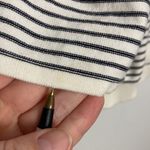 Talbots |Black/White Striped Embroidered Beaded Flower Pullover Sweater Medium Photo 3