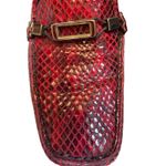 Stuart Weitzman Red Snake Embossed Leather Loafers Buckle Accent Loafer size 6 Photo 1