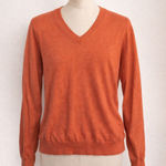 Brooks Brothers  Supima Cotton V-Neck Sweater Women’s Small Orange Pullover Photo 0