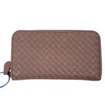 Bottega Veneta Intrecciato Zip Around Long Wallet Leather Weave Light Pink Photo 1