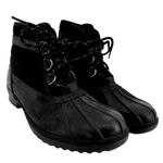 UGG  Greda Waterproof Duck Boots Lace Up Suede Leather Heeled Winter Black 9.5 Photo 1